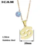 Anhänger Halsketten ICAM Ankunft Kristall 12 Sternzeichen Halskette Schmuck Edelstahl Unendlichkeit Choker Für Frauen Großhandel
