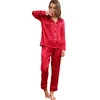 Men's Sleepwear Couple Pajama Sets Long Sleeve Thin Ice Silk s for Men Sexy Mens Set s WCXD