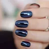 Unghie finte Splendide unghie finte a specchio blu, ovali, metalliche, di qualità, glamour, per nail art, punte progettate con colla adesiva, perfette per l'uso quotidiano 220225