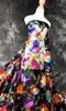 Stoff LASUI 1 Yard wunderschöne Farbe Pailletten Cluster Blume glänzend Lack Mesh Kleid High-End Custom Designer X0770