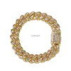 Bracelet à chaîne cubaine Diamond Zircon Bijoux Set Copper Gold Link Chains Bracelets Bracelets Hip Hop Rap Fashion For Men Will5689831