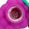 Grape hand pipes tobacco pipe smoking oil burn bong silicone bongs wax burners with glass bowl solid color use for dry herb