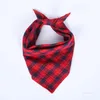 Écharpe carrée pour animaux de compagnie, Plaid rouge vert, Triangle, serviette de salive pour chien, bavoir pour chat, fournitures de vêtements pour animaux de compagnie, T9I001183