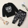 Simple Cool Kids Sets clothing MAMA's Boy Print Top+Pant 100% cotton Spring Kid clothes