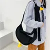 Waist Bags Cute Duck Head Canvas Bag Female 2021 Trendy Funny Ugly Student Messenger Shoulder Fanny Pack For Women