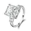 LESF Fashion Engagement Ring 5 Carat Superior Grade Sona Diamond Bridal 925 Sterling Silver Women Rings Gift