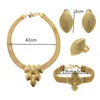 Set di gioielli da sposa a forma di uva africana in oro di Dubai Regali di nozze per le donne Set di gioielli con anello e orecchini con collana in arabo saudita