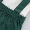 Lioraitiin 0-24m 3 Pcs Newborn Solid Color Outfits Baby Boys Short Sleeve Lapel Romper Suspender Pants + Bow Tie 7colors G1023
