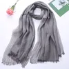 Pościel bawełniany szalik Hidżab Kobiety FashionTassels Pashmina Soft Fringe Szal Retro Długie Szale