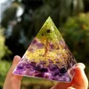 60mm Tree of Life Orgone Pyramid Amethyst Peridot Healing Crystal Energy Emf Protection Meditation Tool Heminredning 211108