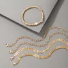 Braccialetti con ciondoli 5 pezzi/set Set di catene a serpente in oro per donna Bracciali avvolgenti multipli impilabili Bracciale di gioielli a mano di base