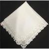 Zestaw 12 Moda Ladies Chusteczki White St Bawełna Koronki Ślubne Bridal Hankies Vintage Hanky ​​Dla Matki Bride 12x12