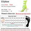 Eilyken Autumn Fashion Fluorescent green Stretch Fabric Zipper Women Sandals Peep Toe High Heels Hollow Out Ankle Boots Sandals 210624