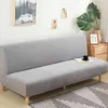 15 Colors Polar fleece Fabric Armless Sofa Bed Cover Without Armrest Stretch Slipcover Folding Furniture Decoration Bench Covers 210723