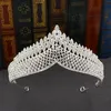 Silver Color Crown and Tiara Akcesoria do włosów dla kobiet Akcesoria ślubne Kryształ Bridal Kryształ Rhinestone Diadema Headpiece