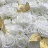 Oro bianco 3D Pannello di parete del fiore del fiore del fiore del fiore di nozze della seta artificiale della seta della seta della seta della decorazione di nozze 24pcs / lot Tongfeng