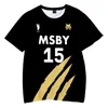 メンズTシャツアニメhaikyuu tシャツ3dプリントトップmsbyブラックジャッカルスポーツカジュアルメンレディースストリートウェアファッションチルドレン布