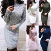 WEPBEL Femmes Hiver Tricoté Pull Moulante DrLadies Élégant Chaud O Cou À Manches Longues Midi Crayon DrKnitwear Outwear X0721