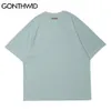 Gonthwid Tees Gömlek Harajuku Oyuncak Ayı Kısa Kollu Pamuk Tişörtleri Hip Hop Rahat Gevşek Streetwear T-shirt Erkek Moda Tops C0315
