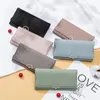 50 pcs wallets mulheres pu folha impressa três cor dobrável titular de cartão de crédito mistura