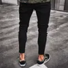 Herren Coole Designermarke Schwarze Jeans Skinny Ripped Destroyed Stretch Slim Fit Hop Hosen mit Löchern für Männer 210922