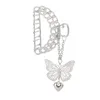 Korean Silver Big Hair Elegant New Chain Butterfly Hair Clip Love Heart Pendant Hairpin For Women Girls Accessories