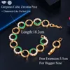 Link Chain CWWZircons Beautiful African Red Cubic Zircon Gold Color Round Bracelet For Women Wedding Bridal Party Jewelry CB256 Inte22