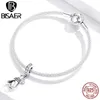 BISAER Rétro Égyptien Chat Charmes 925 Sterling Argent Animaux Perles Fit DIY Bracelet Collier Pour Femmes Zircon Bijoux ECC1505 Q0531