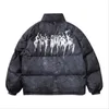 Men Hip Hop Oversize Padded Bomber Jacket Coat Streetwear Graffiti Parka Cotton Harajuku Winter Down Outwear 210910