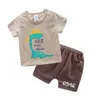 Lato 2 3 4 6 8 10 lat dziecko Cartoon Zwierząt Bawełna Krótki Rękaw Koszulka + Spodenki Piżamy Piżamy Zestawy dla Baby Kids Boy 210625