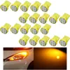 100 stks 12 V Gele Auto Lampen T10 W5W 194 192 168 2825 Wedge 8SMD 1206 LED-vervangingslampen Auto Interieur Reading Map Dome Light