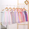 18 Colors INS Baby Girls Tutu Dress Kids Summer Sling Gauze Skirt Party Elegant Solid Color Agaric Lace Rainbow