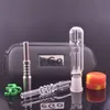 Reiserauchen 14mm Glasölbrenner Sammelpfeifenset Edelstahlspitze Quarznagel Silikonwachsglas für Wasserdab Rigs Bong mit Ego-Geschenkbox