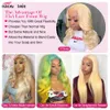 Ishow 13x4 Transparent Lace Front Perruque Full Lace Perruques de Cheveux Humains 13x1 T Partie Blonde Couleur 613 Corps Lâche Vague Profonde Droite 10-30 pouces pour les Femmes