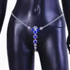 Stonefans sexy corpo azul cristal tanga biquini para mulheres strass cadeia de barriga de barriga cueca jóias calcinhas