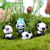 8pcs simpatico panda assemblaggio materiale e paesaggio realizzazione materiale decorazione regali per bambini figurine da giardino in miniatura decorazioni per la casa C0220