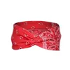 Tryckt Cross Tie -pannband Sport Yoga Stretch Sport Wrap Hairband For Women Men Fashion Will och Andy White Red Blue