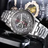 2-Men watch business fashion Reloj de lujo stainless steel multi-function quartz watches sports casual military Orologio di lusso 255I