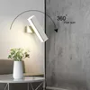 Feimefeiyou creative led wall lamp simple modern fashion bedroom corridor aisle wall bedroom bedside lamp adjustable angle 210724