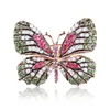Big Butterfly Broche Luxury Crystal Pin Broches para Mujeres Partido Banquete Rhinestone Pines Clothess Accesorios