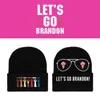 Let's Go Brandon Cappello lavorato a maglia nero Lettere calde invernali Stampato Moda Cappelli all'uncinetto Sport all'aria aperta Sci Ciclismo Berretti unisex con teschio