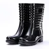 Boots Women's Lady Duck Boot With Waterproof Zipper Rubber Sole Women Rain Lace Up Shoes Fur Winter