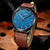 Curren Man Klockor Mode Business Quartz Armbandsur med Läder Classic Casual Male Clock Black Enkel Watch Q0524