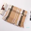 Nowa moda zima Unisex 100% Cashmere Scarf dla mężczyzn i kobiet ponadgabarytowych Classic Check Szale i szaliki Szaliki