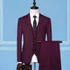 Herenpakken Blazers Boutique Prom Dress Suit 2021 Product Bruidegom Bruiloft Classic Black Thic Piece Jacket Vest Broek 4XL