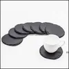 Other Aessories Kitchen, Dining Bar Home & Gardennatural Slate Coaster Table Decoration Whiskey Themed Wine Cup Holder Coasters Insation Tea