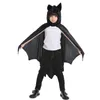 Maskottchen-Puppenkostüm für Kinder, Unisex, Halloween-Kostüme, schwarzer Fledermaus-Umhang, Hut, Karneval, Party, Geburtstagskostüm für Jungen und Mädchen