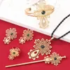 Ethiopian Cross Jewelry 24k Gold Color Trendy Africa Dubai Bridal Wedding Jewelry Sets H1022