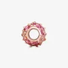 Alta qualità reale argento sterling 925 filatura rosa pavimenta fiore margherita branelli di fascino misura originale gioielli braccialetto Pandora regalo Q0531