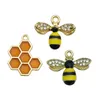 Breloques en forme d'abeille mignonne en nid d'abeille, bricolage, insectes, bijoux, collier, Bracelet, accessoires, composants, prix de gros